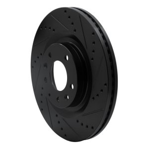 Mazda CX-9 Brake Rotor (1) - Front Right - R1 Concepts - Drilled & Slotted - Black - `07-`15
